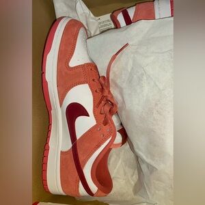 Nike Dunk Low Valentine Day Women’s, size 8, red and white